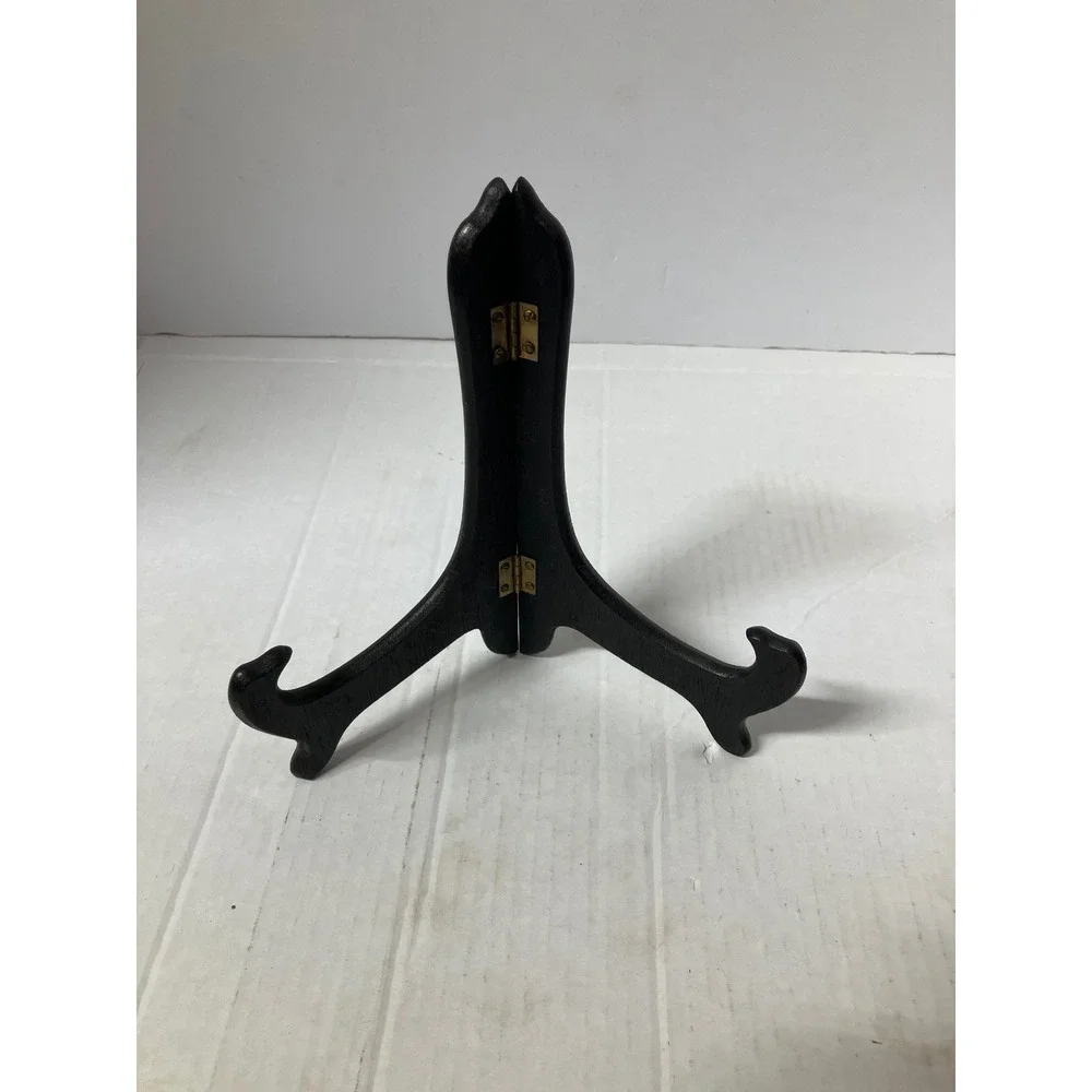 Dark‎ Wood Folding Easel Display Stand for Plates Art Decor